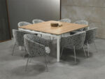 Bureau- vergadertafel Q-bic White 160x160cm - Afbeelding 2