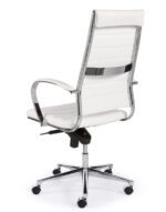 Design bureaustoel 601, hoge rug in wit PU - Afbeelding 3