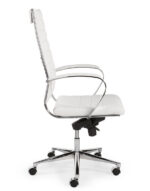 Design bureaustoel 601, hoge rug in wit PU - Afbeelding 2
