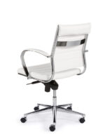 Design bureaustoel 600, lage rug in wit PU - Afbeelding 3