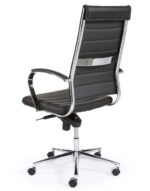 Design bureaustoel 601, hoge rug in zwart PU - Afbeelding 3