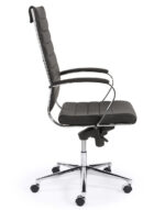Design bureaustoel 601, hoge rug in zwart PU - Afbeelding 2