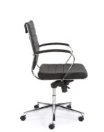 Design bureaustoel 600, lage rug in zwart PU - Afbeelding 2