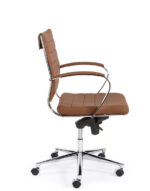 Design bureaustoel 600, lage rug in bruin PU - Afbeelding 2