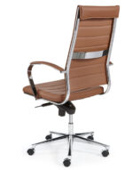 Design bureaustoel 601, hoge rug in bruin PU - Afbeelding 3