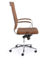 Design bureaustoel 601, hoge rug in bruin PU - Afbeelding 2