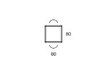 Kantoortafel 80x80cm  Multibase-S - Afbeelding 5