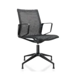 Design vergaderstoel in mesh zwart, zwart frame