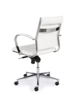 Design bureaustoel 600, lage rug in wit PU - Afbeelding 3