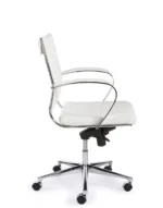 Design bureaustoel 600, lage rug in wit PU - Afbeelding 2