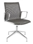 Design vergaderstoel in mesh zwart-alu