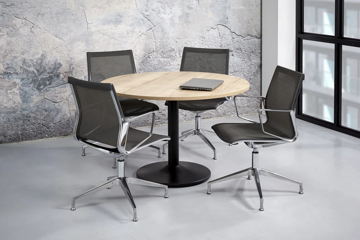 LR_STR120ZHF_685ZM201.webp Ronde vergadertafel Ø120cm - Afbeelding 1