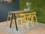 Bartafel 'V-leg' recht hoog 140x80cm - Afbeelding 2