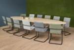 Vergadertafel Real ellips 420x120cm op 3 poten