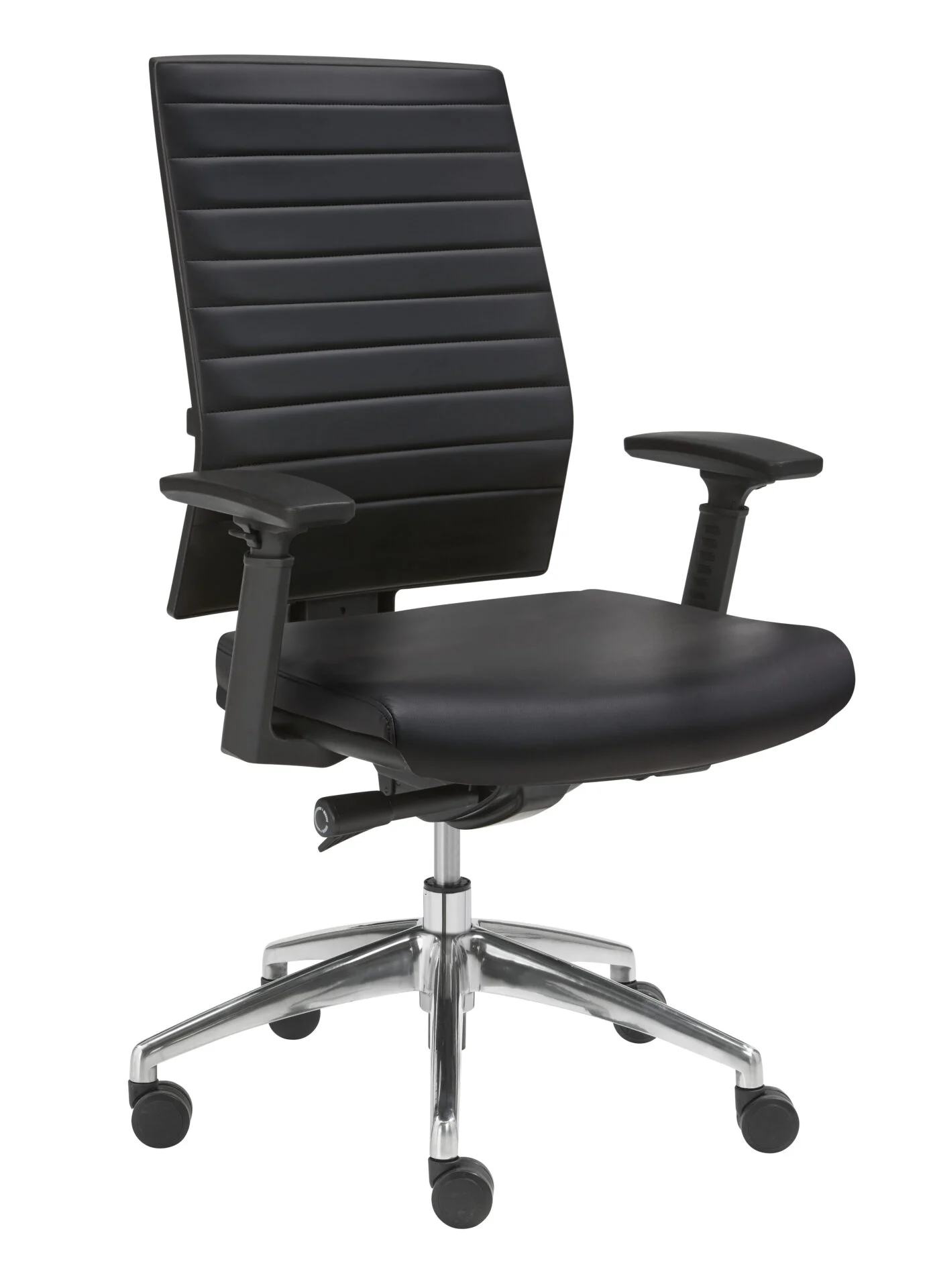 hr_666puz_chroom.webp Bureaustoel 666 zwart leatherlook - Afbeelding 1
