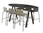 Bartafel 'V-leg' Ellips hoog 220x110cm - Afbeelding 5